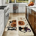 thumbnail image 5 of Halloween Kitchen Rug Set of 2, Non Slip Pumpkin Spooky Mats with Anti Fatigue Comfort, Washable Halloween Decor Rugs for Sink Laundry Office, Farmhouse Holiday Floor Mats 15.8x23.6+15.8x43.3 Inches, 5 of 7