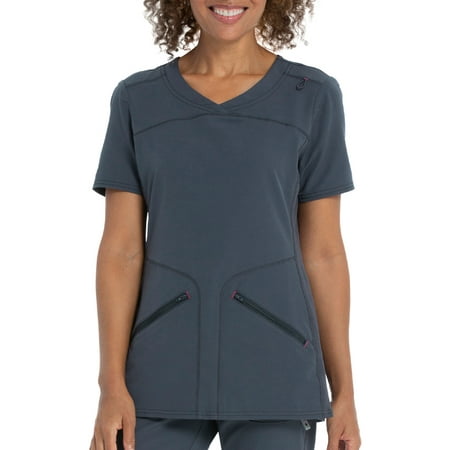 

Scrubstar Women s Active Stretch Rib-Knit Side Panel V-Neck Scrub Top WD845