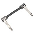 thumbnail image 1 of Guitar Patch Cable, 5cm Pedal Wire Dual Right Angle Plug Black Wide Application  for Guitars, 1 of 7