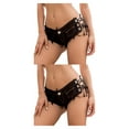 thumbnail image 1 of Minnieouse Pantalones cortos de mezclilla para mujer, ropa de actuación, Mini vaqueros deportivos para fiesta, pantalones casuales de cintura Negro METRO 2piezas, 1 of 6