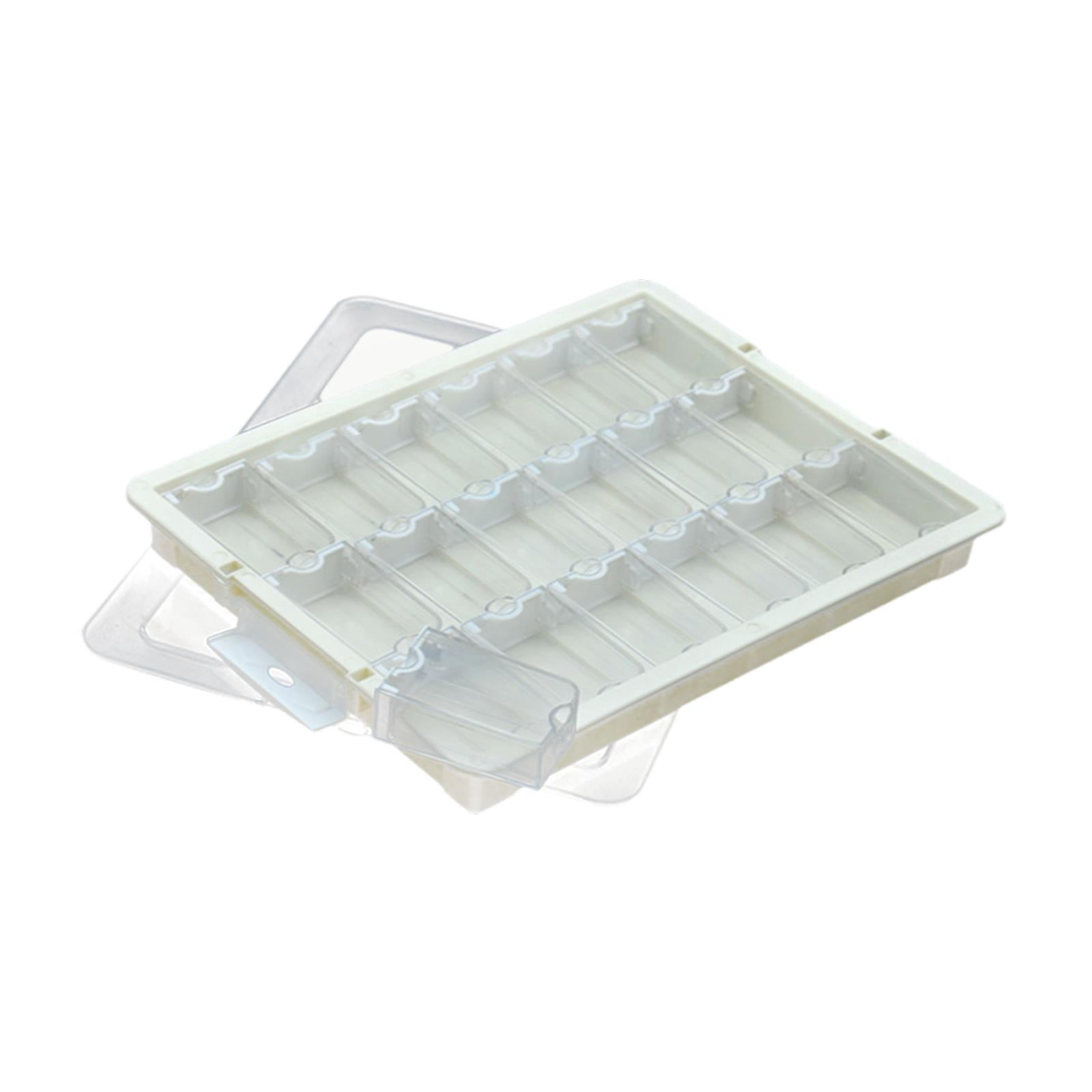 QccHieUs Bead Storage Box Bead Organizer Box with Lid Portable with Compartments Supplies 18 Grid