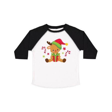 

Inktastic Cute Christmas Reindeer with Presents and Candy Canes Gift Toddler Boy or Toddler Girl T-Shirt