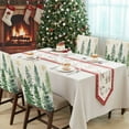 thumbnail image 4 of Christmas Tree Chair Covers Set of 4 Winter Xmas Pine Tree Forest Snowflakes Linen Chair Back Covers Stretch Removable Washable Slipcovers Protector for Dining Room Kitchen Party Decor, 4 of 5