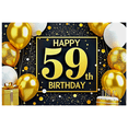 thumbnail image 2 of Glamorous Golden 59th Birthday Banner with Balloons Cake and Gifts Backdrop for Birthday Party Decorations Photography Props Happy Birthday Celebrations, 2 of 8