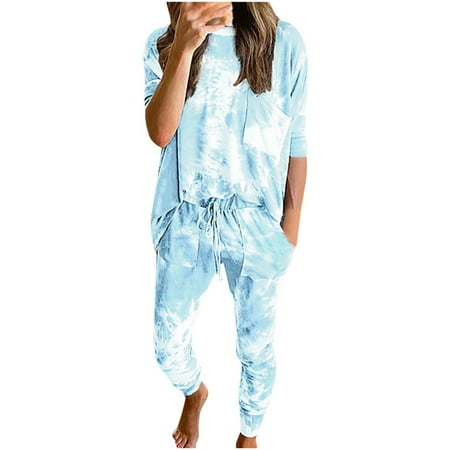 

Women s Lounge Sets Pajamas Set 2 Piece Long Sleeve Tops and Drawstring Sweatpants Workout Outfits Sets Tracksuits