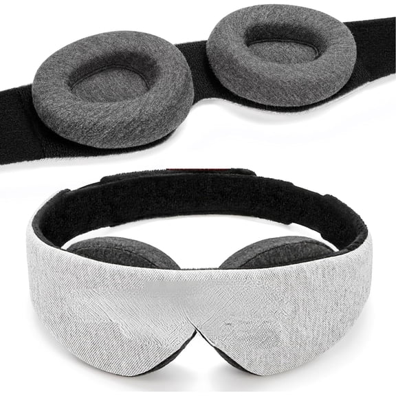 Mask + Manta Pro Sleep Mask - 100% Total Blackout, Fully Adjustable, Zero Eye Pressure Eye Mask for Sleeping, Travels and Nap