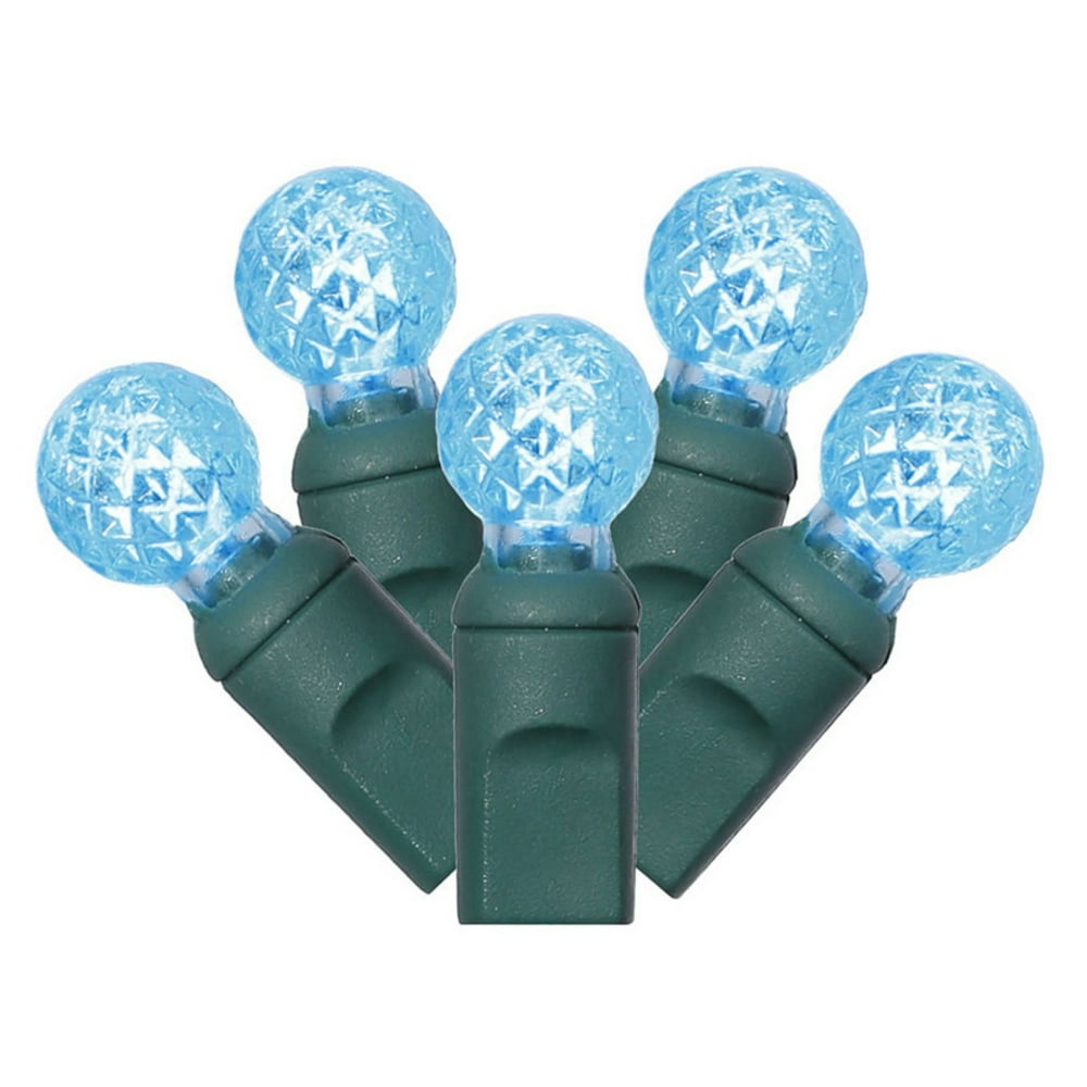 Vickerman Teal LED G12 Berry Single Mold String Lights, 50 Count