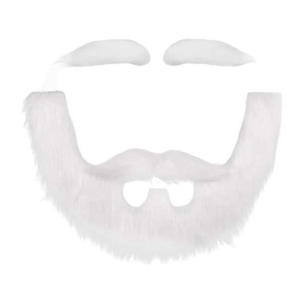 Barba postiza DIY: divertido bigote postizo para decoraciones de Halloween, festivales y mascaradas. blanco