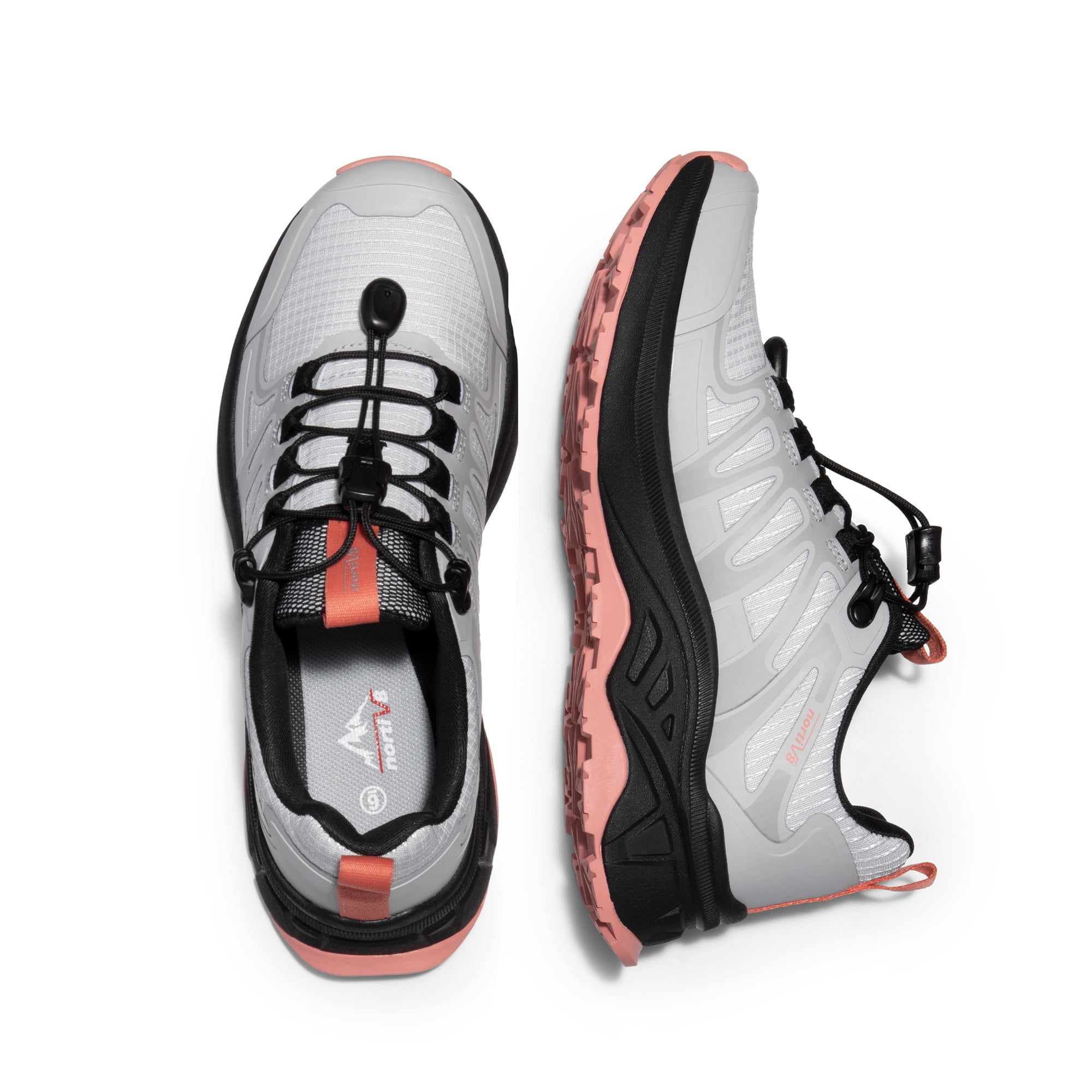 NORTIV 8 Women's Quick Laces Hiking Shoes Lightweight Walking Outdoors Trekking Trails Camping Casual Sneakers