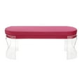thumbnail image 4 of Clarity Contemporary/Glam Bench in Clear Acrylic and Pink Velvet by LumiSource, 4 of 7