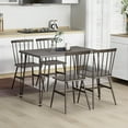 thumbnail image 2 of Gymax 5PCS Dining Table Set for 4 Rectangular Kitchen Table & 4 Chairs w/ Metal Frame Grey Oak, 2 of 9