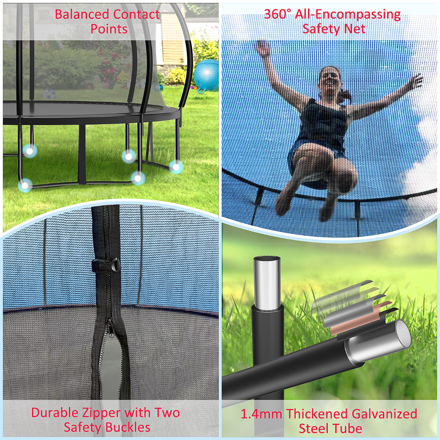 FIZITI 10FT 1000LBS Trampoline with Basketball Hoop for Kids,Pumpkin Outdoor Trampoline with Enclosure Net,Sprinkler,Light,Socks,Ladder, Recreational Backyard Trampoline Capacity for 3-4 Kids