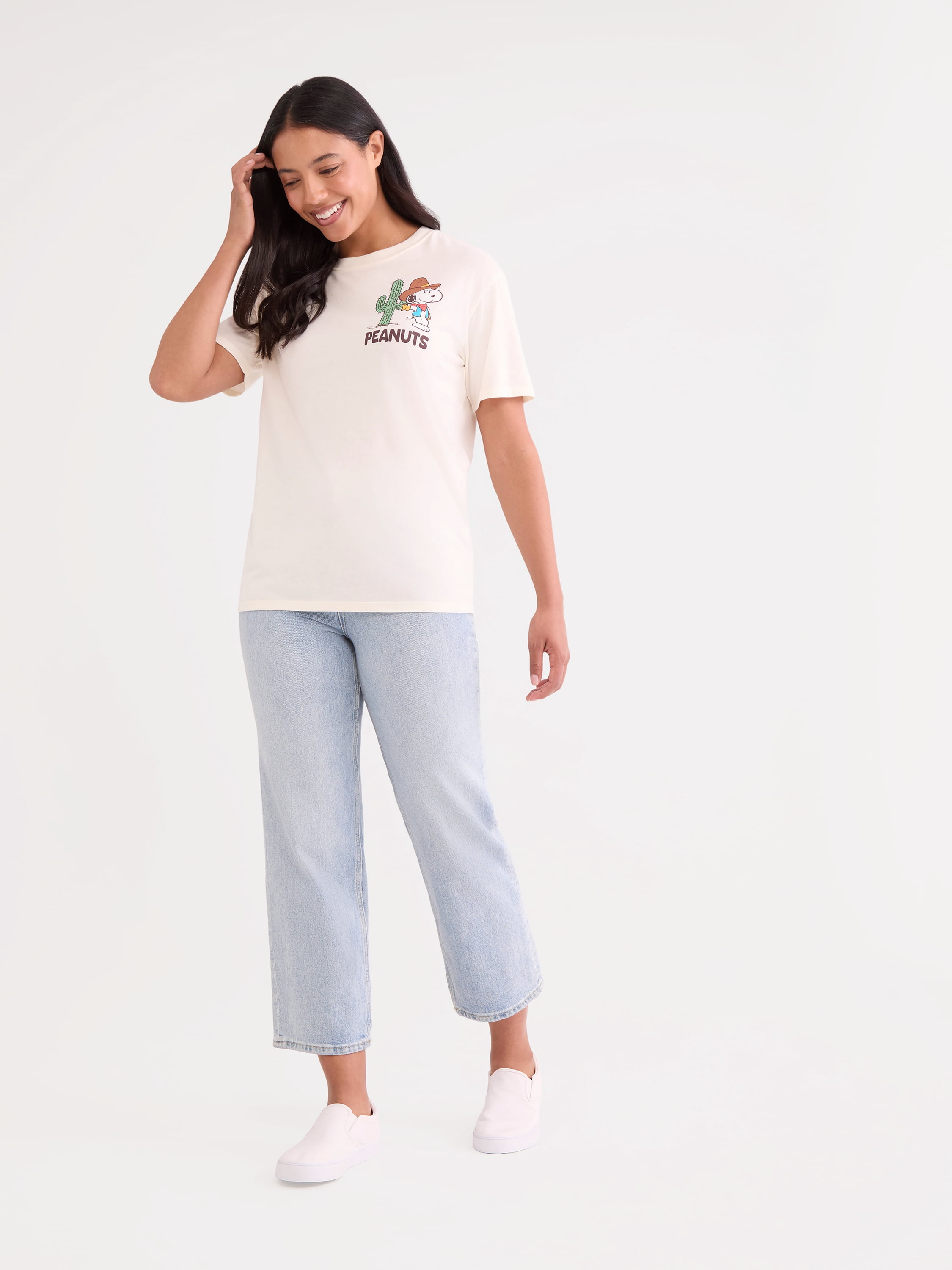 Peanuts Women’s Cowboy Snoopy Graphic Tee, Sizes XXS-XXL