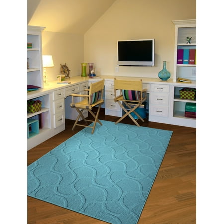 Garland Rug Brentwood Drizzle 45 in. x 66 in. Area Rug Teal