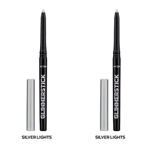 Avon Glimmerstick Retractable Diamonds Eyeliner - SILVER LIGHTS 0.35 g /Set of 2