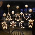 thumbnail image 2 of Lámpara de ventosa navideña con luces LED, campana, muñeco de nieve, estrella, decoración navideña para ventanas, lámpara colgante alimentada por batería para decoración del hogar, Navidad, 2 of 5