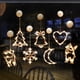 thumbnail image 2 of Lámpara de ventosa navideña con luces LED, campana, muñeco de nieve, estrella, decoración navideña para ventanas, lámpara colgante alimentada por batería para decoración del hogar, Navidad, 2 of 5