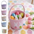 thumbnail image 7 of SLYNSHome Easter Basket Easter Bunny Baskets with Handle Blue Egg Buckets Gifts Tote Bags Woven Empty Hunt Basket, 7 of 7