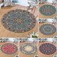 thumbnail image 2 of CHAO Alfombra redonda con diseño de mandala de 80 x 80 cm, para el suelo, para dormitorio, sala de estar, decoración YH01, 2 of 5