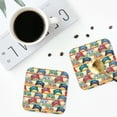 thumbnail image 5 of Disketp Retro With Joysticks Funny Coasters,6 Pcs Leather Coasters with Holder, Perfect Housewarming Hostess Gifts,Protect Furniture from Water Marks Scratch and Damage,Square, 5 of 7