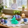 thumbnail image 2 of 1 Pcs Easter Egg Fillers Bunny Toys,Mini Easter Bunny Figurine for Easter Basket Stuffers,Mini Flocked Easter Bunny Ornaments,Foam Bunny Figurines for Party Decorations,(D,2.63x2.36 in), 2 of 8