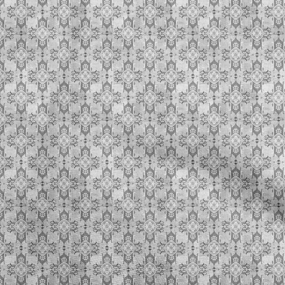 oneOone Georgette Viscose Gray Fabric Asian Kilim Dress Material Fabric Print Fabric By The Yard 42 Inch Wide