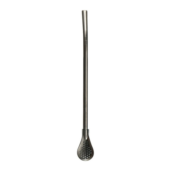Deeceymbur Reusable Metal Straws Spoon Bent Drinking Stir Spoon Straws Stainless Steel 304 Detachable Straw Colander Tea Leaking Spoon Milk Tea Cttoee Stirring Spoon