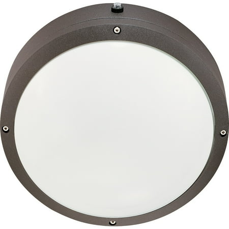 

Nuvo Lighting 62542 - 2 Light (Twist and Lock Base) 10.5 Hudson Architectural Bronze Finish with White Lexan Shade Wall / Ceiling Light Fixture with Photocell (60-2542)