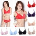 thumbnail image 5 of Pretty Comy Women's Bow Lace Push Up Bra 32-40 Back Closure Brassiere Underwear,1Pack, 5 of 10