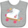 thumbnail image 3 of Inktastic Roller Skate Flowers Girls Baby Bib, 3 of 4