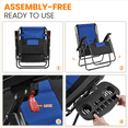 thumbnail image 3 of Alden Design 29in Foldable Padded Zero Gravity Chair with Cupholder/ Pillow for Outdoor, Navy Blue/Black, 3 of 9