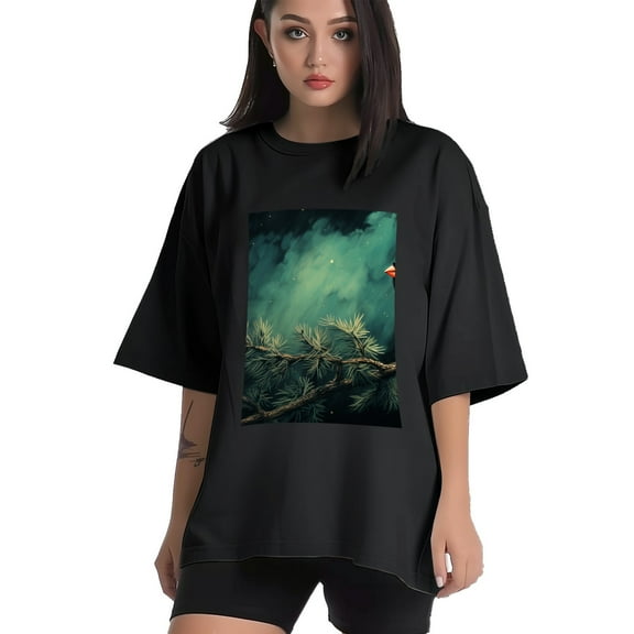 Plus Size Shirt for Women Black Tops for Women Short Sleeves Shirt for Women Red-Browed Bird 13 T Shirt Crewneck Shirt for Women XS