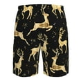 thumbnail image 6 of Kll Christmas Gold Deers Men'S Casual Summer Beach Shorts Hawaiian Shorts With Pockets-Large, 6 of 9