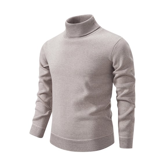 Men's Turtleneck Pullover Sweater Long Sleeve Slim Fit Solid Knit Top
