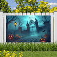 thumbnail image 5 of Halloween Theme Decorative Banner Spooky Atmosphere Jack o Lanterns Gate Design for Outdoor Decorating Holiday Party Night, 5 of 5