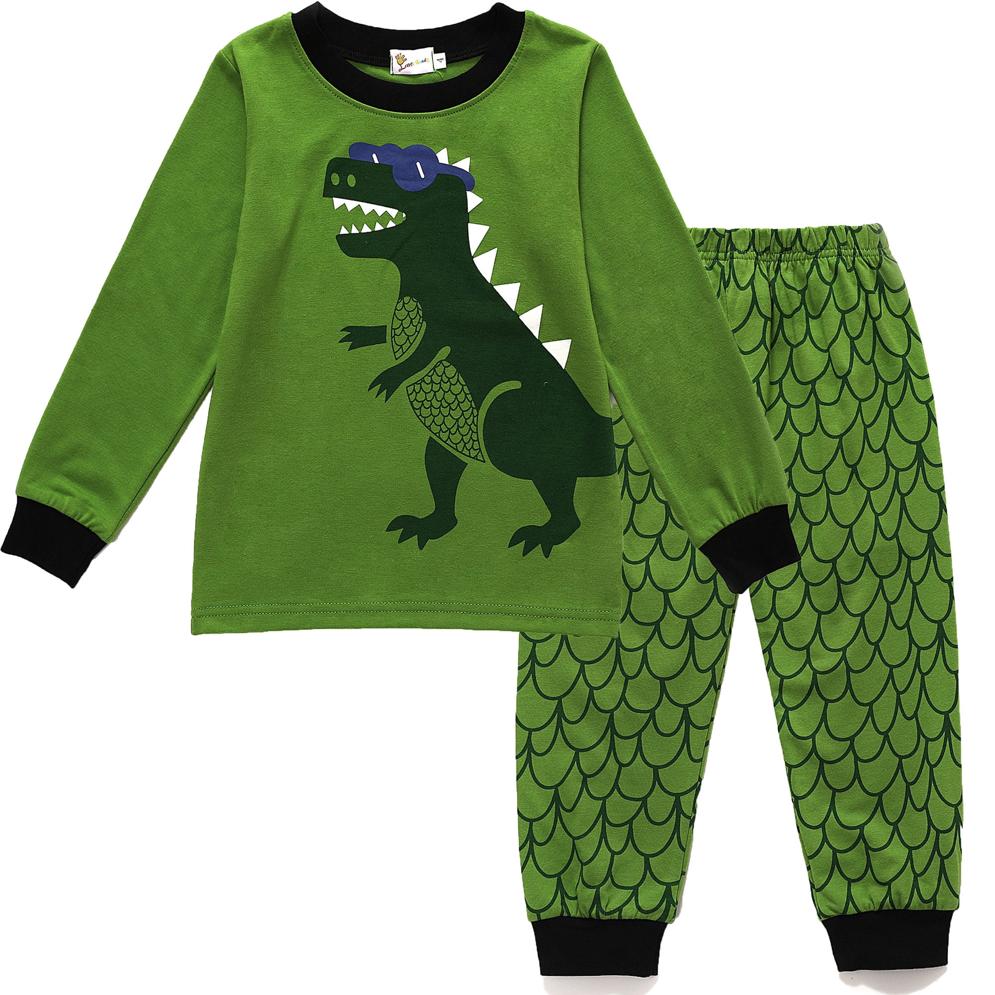 Toddler Boys Long Sleeve Rocket Dinosaur Pajamas Sets Pjs Cotton Sleepwear Infant Kids