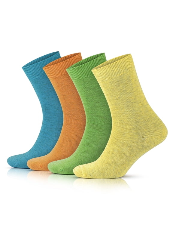 Colorful Cotton Socks for Women | Thin Linen Crew Socks for Summer | 4 Pairs | Model: 2023