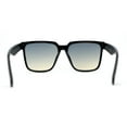 thumbnail image 4 of Womens Squared Horn Rim Inset Lens Oversized Rectangle Sunglasses Black Blue Yellow, 4 of 4