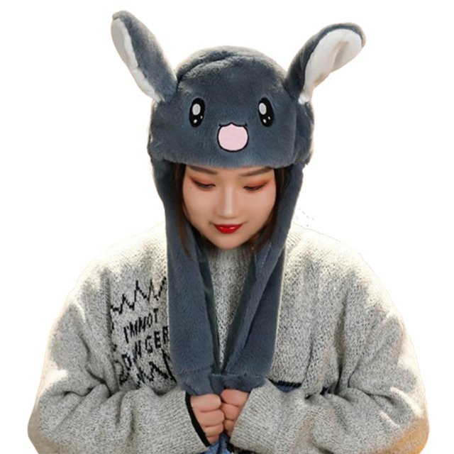 B Kids Winter Hat With Inflatable Ear Muffs And Hooded Scarf In One Made From Soft Faux Fur With Rabbit Ear Design For Warmth And Comfort During Cold Seasons Ideal For Outdoor Activities 1