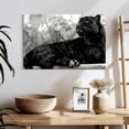 thumbnail image 3 of Elephant Stock Black Panther Monochrome Wall Art - Horizontal Canvas Wall Art - Living Room Wall Decor - Animal Canvas - Black And Gray Decor - 24" x 16", 3 of 8