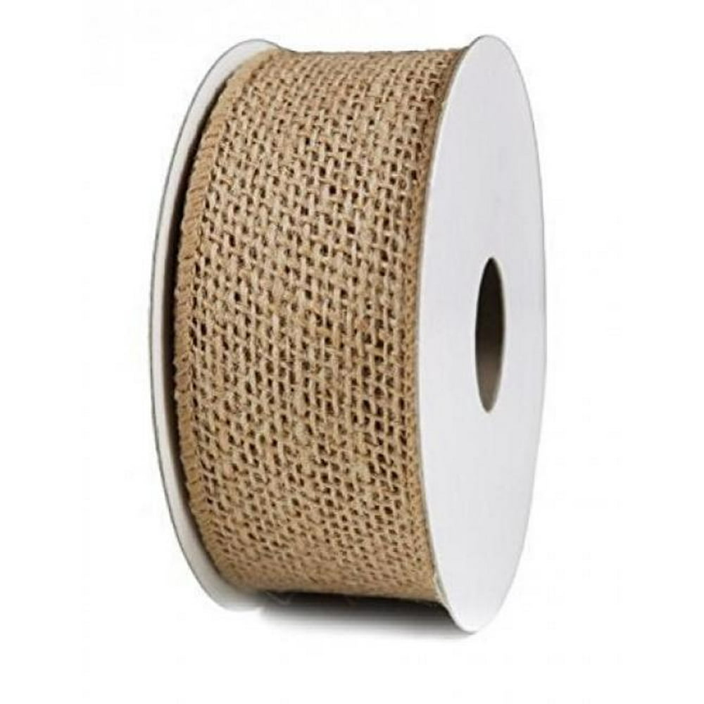 Burlap Ribbon 2.5"X10Y Natural Wired