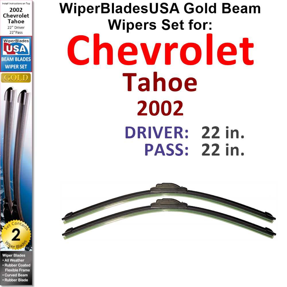 2002 Chevrolet Tahoe Beam Wiper Blades Wipers WBUSA (Set of 2