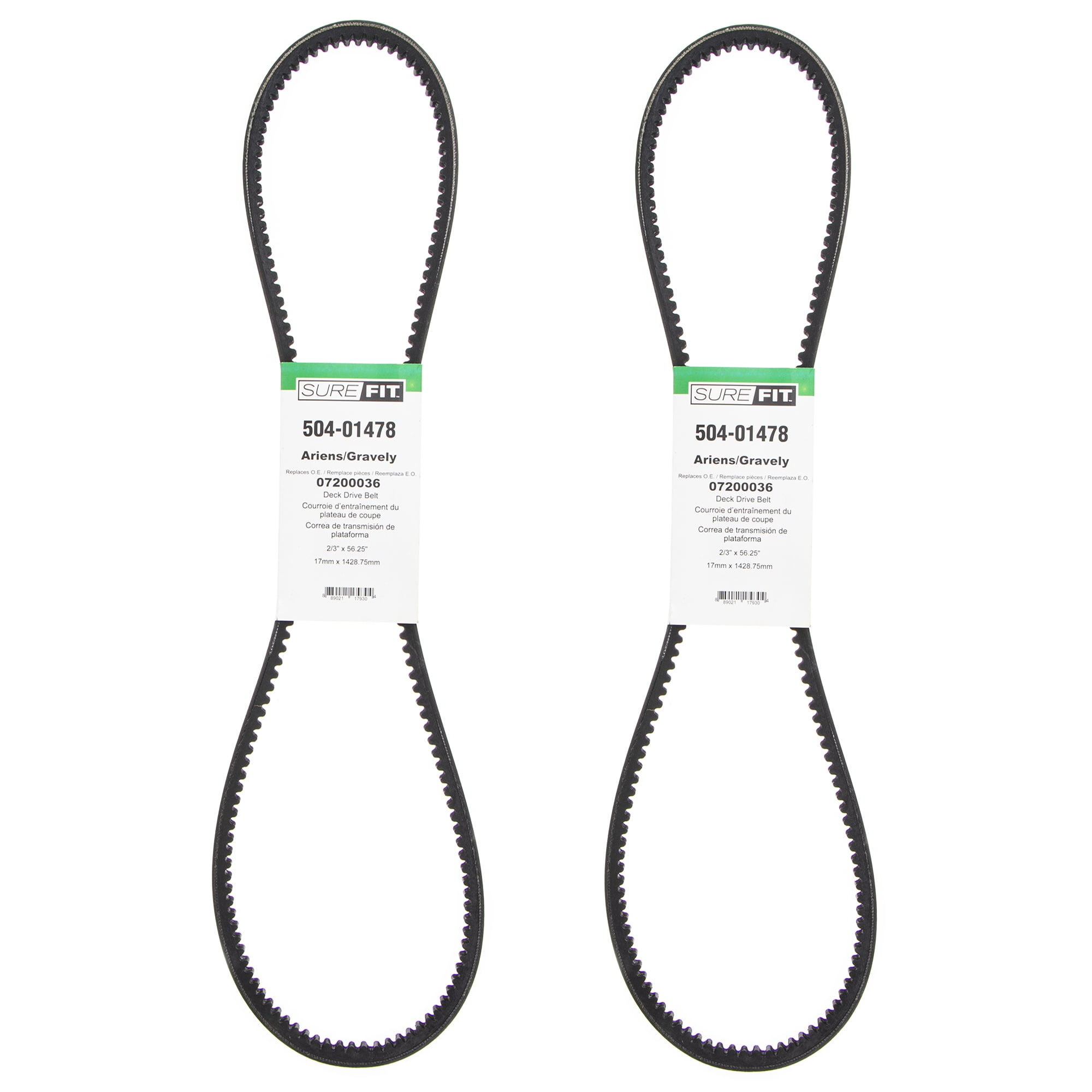 SureFit Deck Belts Replaces Ariens Gravely 07200036 Max Zoom 2552 52