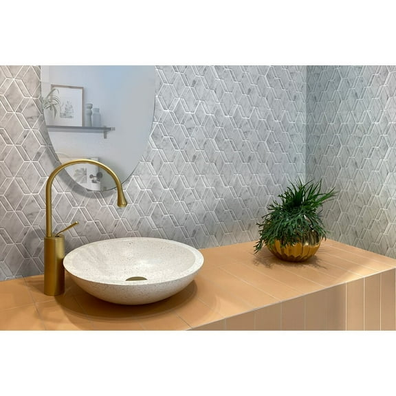 Apollo Tile   5 Pack Gray 11.5-in. x 11.5-in. Polished Diamond Marble Mosaic Tile (4.59 Sq ft/case)