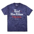 thumbnail image 2 of Pabst Blue Ribbon Original Men's Blue Crystal Wash Crew Neck Short Sleeve T-shirt-Large, 2 of 8