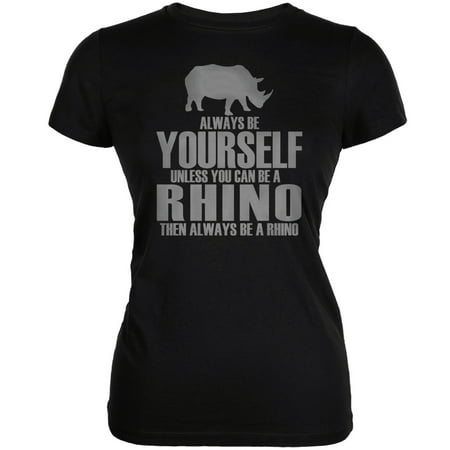 Rhino Soft Top - Always Be Yourself Rhino Black Juniors Soft T-Shirt