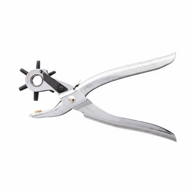 predolo Perforadora de Cinturones Multifuncional Perforadora Cinturones Cabezal Giratorio Pinza Sacabocados de Cuero para Artesanos, Manualidades, Taller