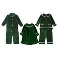 thumbnail image 2 of Conjuntos de pijamas de Navidad para bebé, ropa de dormir personalizada de terciopelo rojo con encaje, pijamas de invierno para niños y niñas, 2 of 3