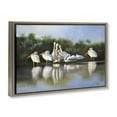 thumbnail image 4 of Stupell Industries White Pelicans Flock Animals & Insects Painting Brown Floater Framed Canvas Art Print Wall Art, 31 x 21, 4 of 10