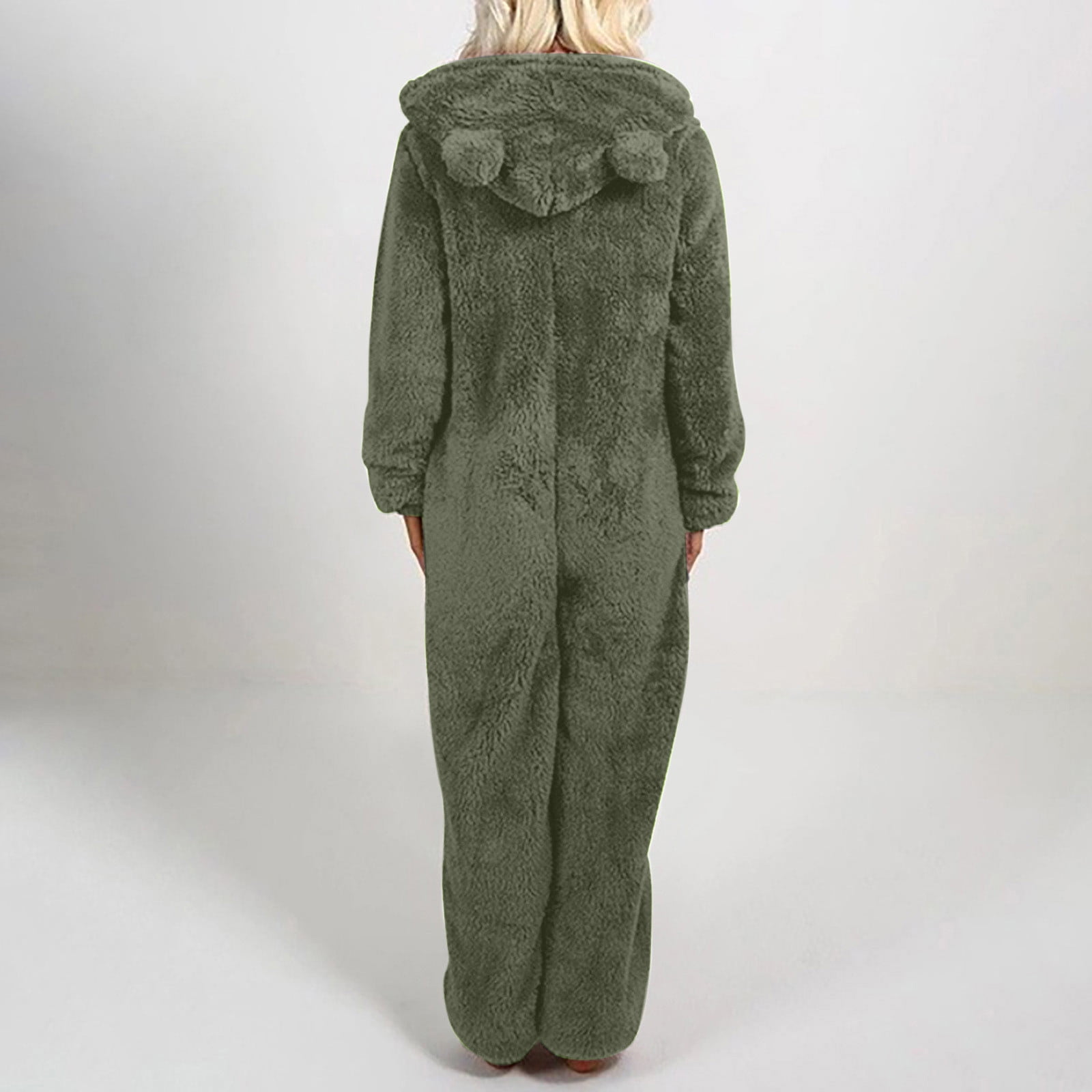 yievot Womens Fuzzy Fleece Onesies Pajamas Jumpsuit Warm Sherpa Romper Sleepwear Zipper Hooded Playsuit Loungewear